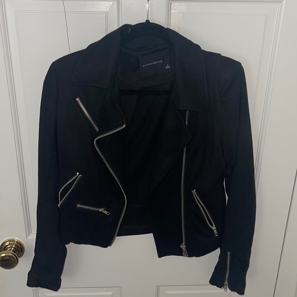 Black suede Motorcycle Jacket